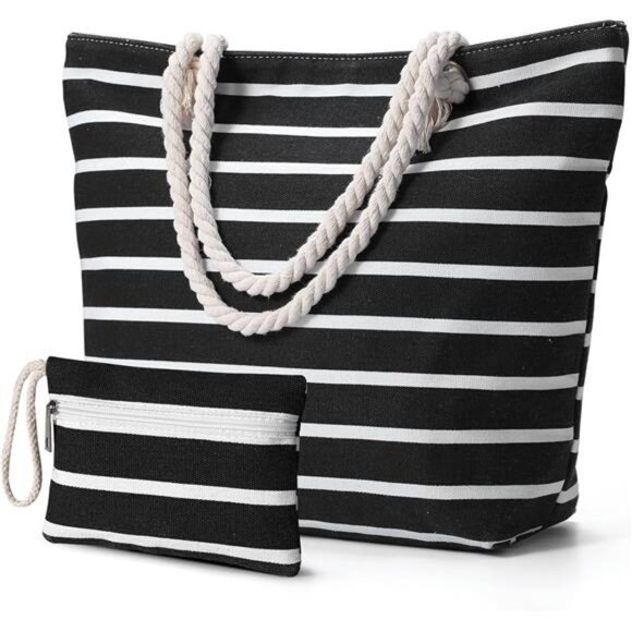 Beach Bags for Women - Large Beach Bag with Zipper Waterproof - Picture 1 of 7